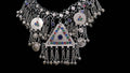 Afghani Choker: German Silver Tribal Necklace with Geometric Motif