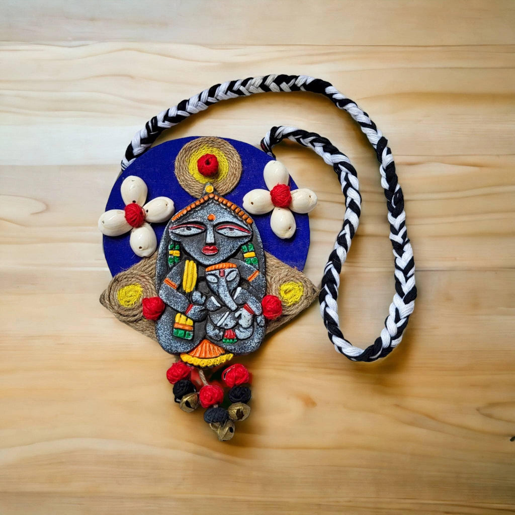Handmade Polymer Clay Statement Necklace: Indian Art, Mom & Son