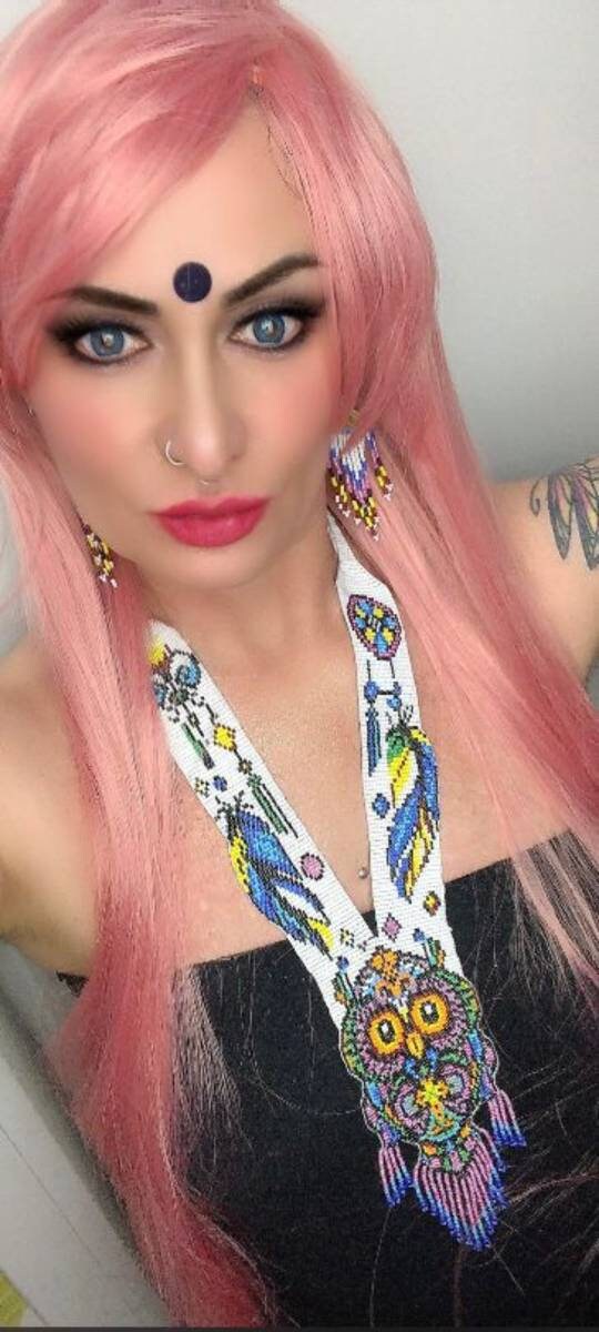 Handmade Beaded Owl Necklace: Long Statement Jewelry