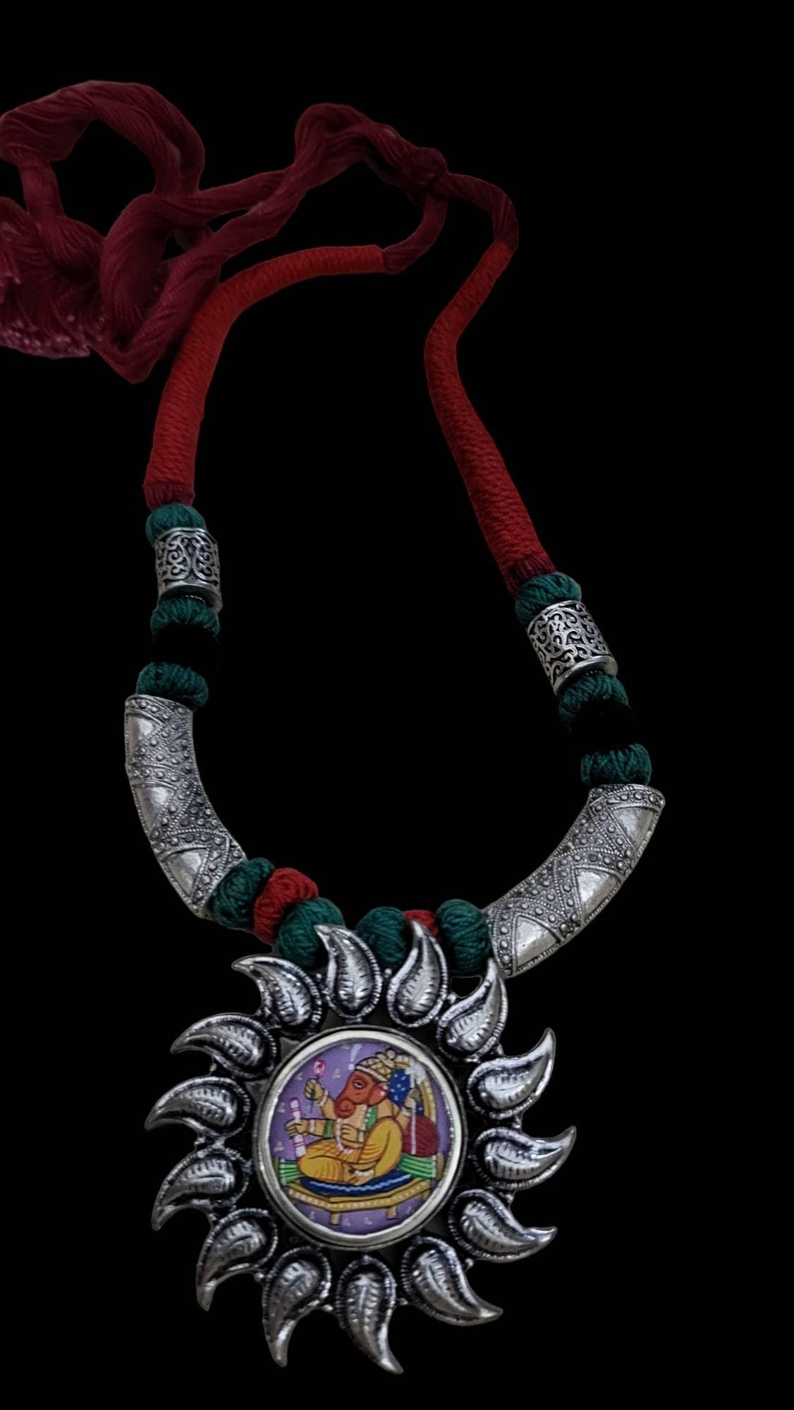 Handmade Ganesha Necklace: Hindu God Jewelry, Good Luck Charm