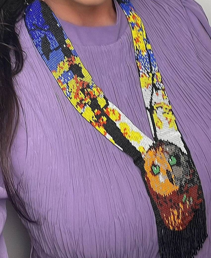 HANDMADE BEADED NECKLACE, Owl Necklace