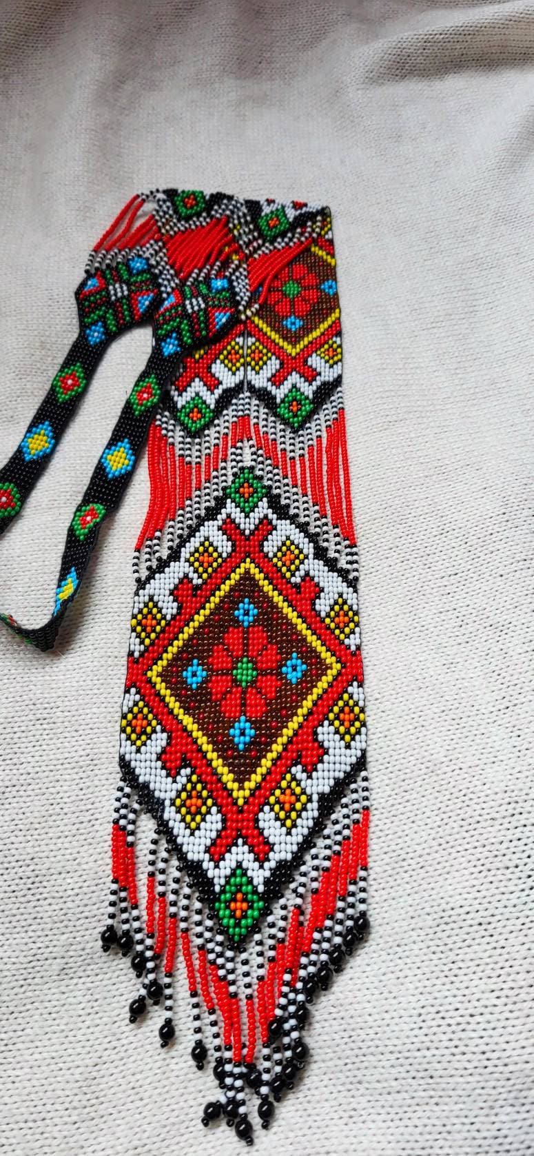 Ręcznie robiony NASZYJNIK Z KORALIKÓW, Letnia biżuteria, Naszyjnik Mandala, Naszyjnik Boho, Biżuteria ręcznie robiona
