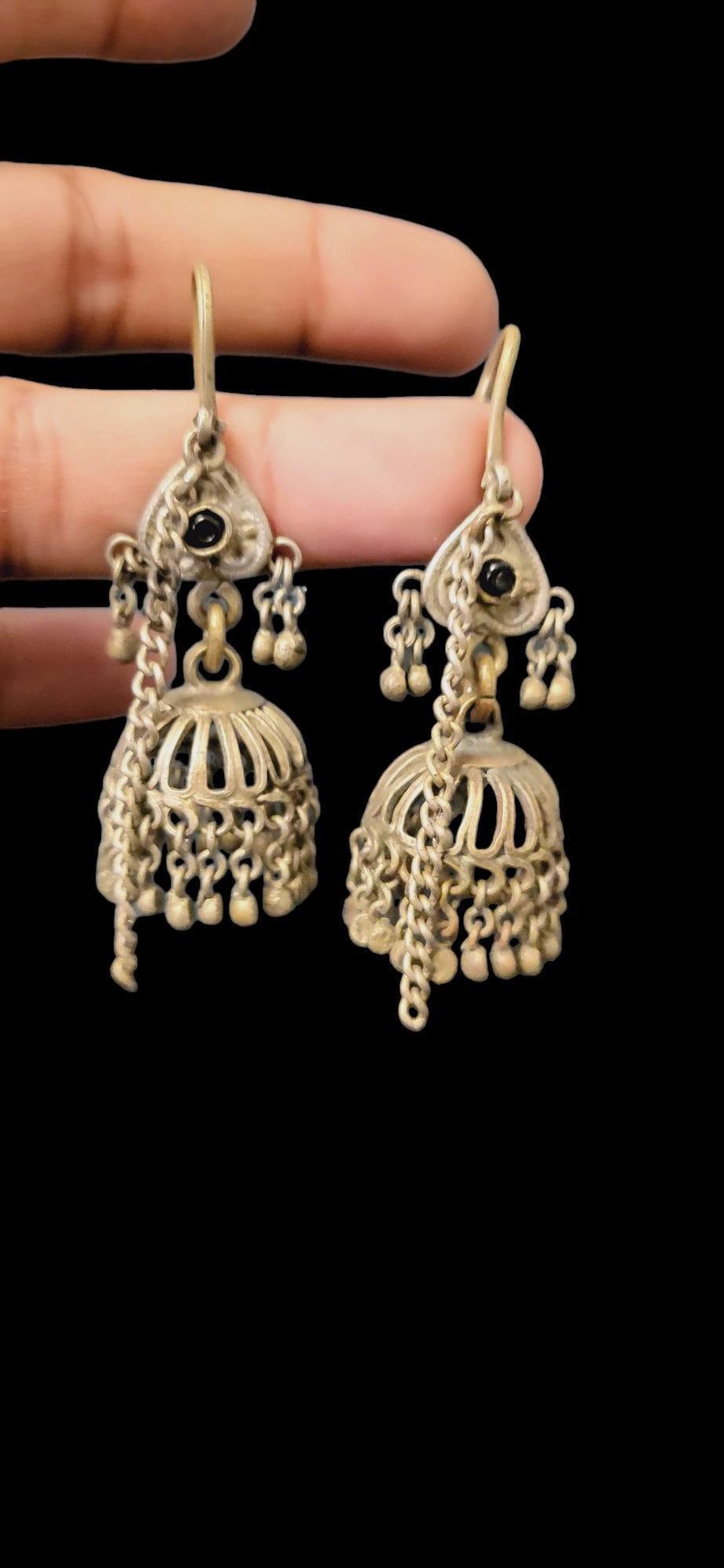 Stare afgańskie Jhumki, Miłośniczka vintage, Styl vintage, Biżuteria vintage, Antyk, Prezent, Przesyłanie miłości, Indyjskie Jhumki, Styl Banjara, Biżuteria plemienna,