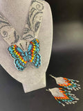 Handmade Beaded Butterfly Necklace: Boho Floral Jewelry