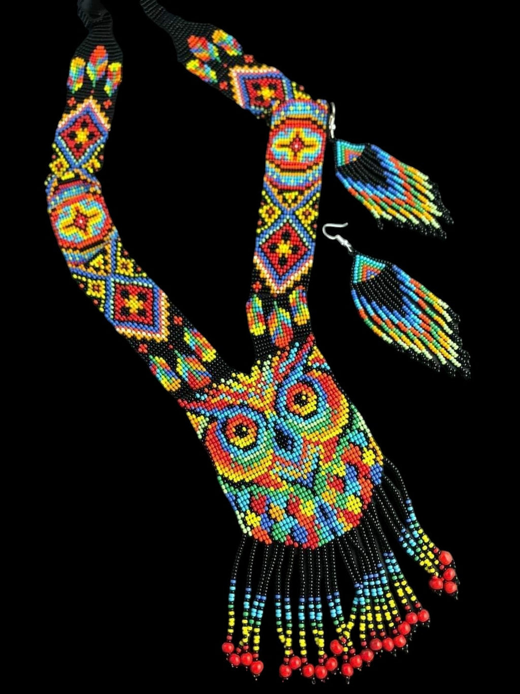 HANDMADE BEADED NECKLACE, Owl Necklace