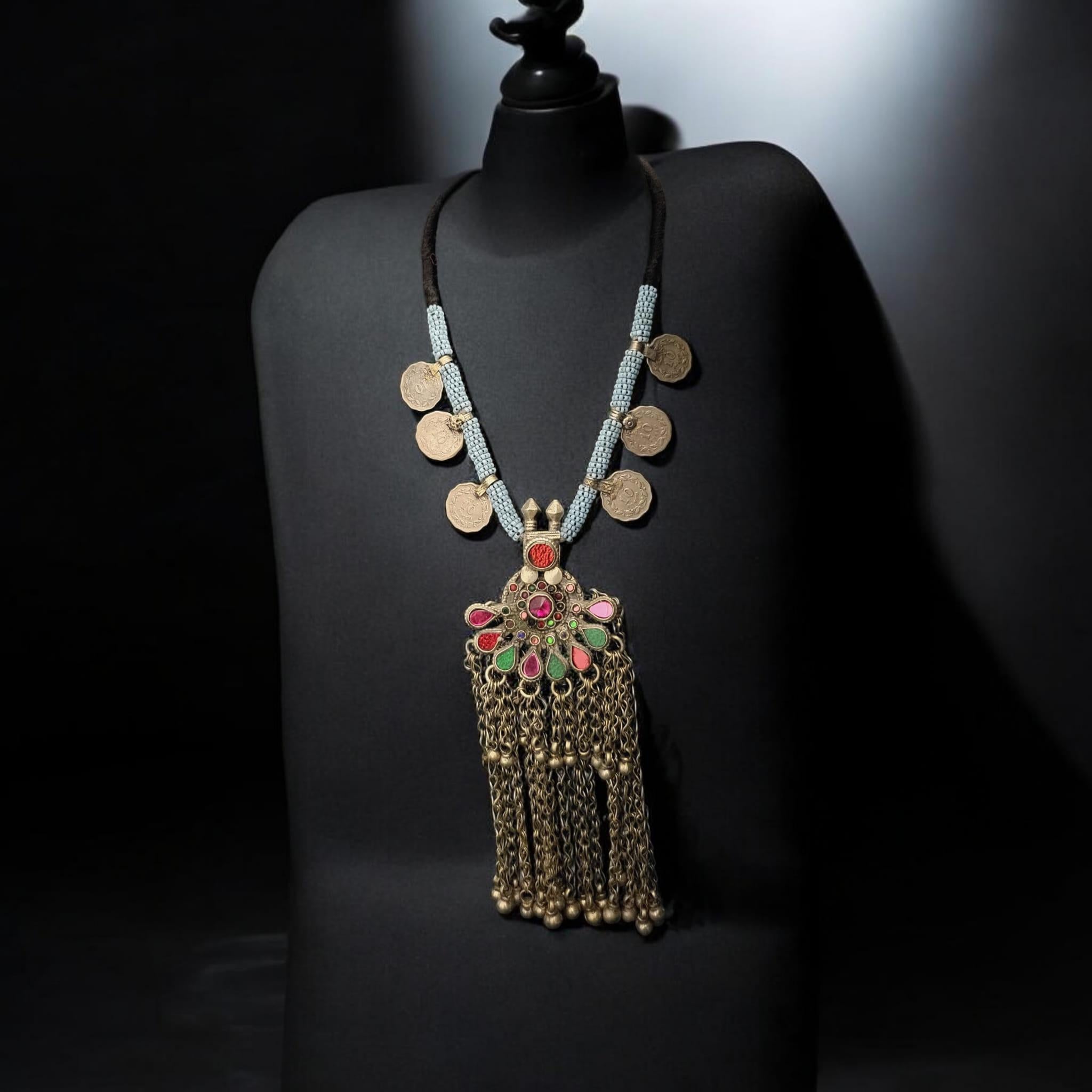 PENDANT Necklace- Exotic Kochi Necklace-Kuchi Necklace-collectible statement necklace-Billy Dance Jewellery-Middle Eastern Neck Piece