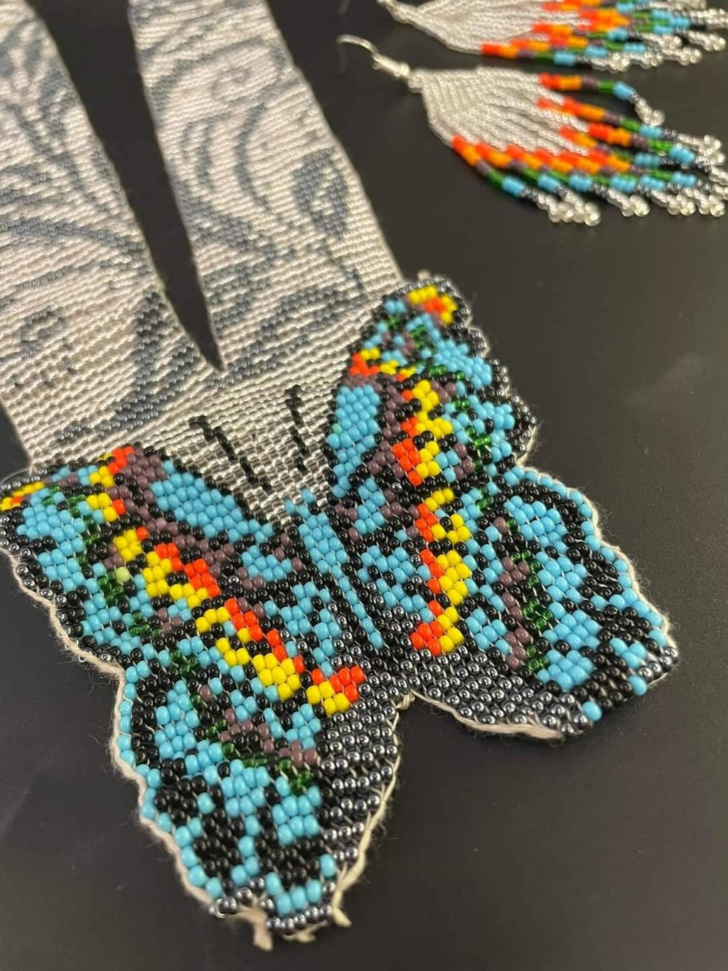 Handmade Beaded Butterfly Necklace: Boho Floral Jewelry