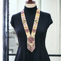 Handmade Beaded Om Necklace: Indian Hindu Symbol, Floral Design