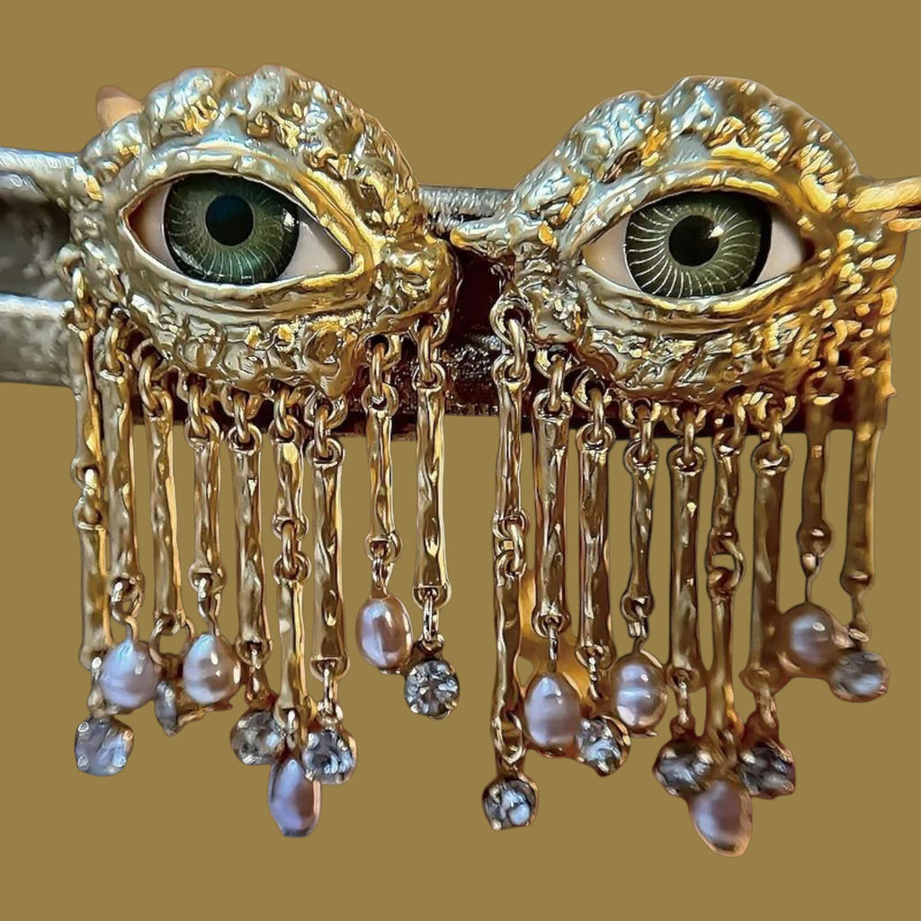 Mystic Eye Tassel Statement Earrings