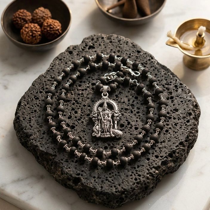Antique Silver Kartikeya Idols Necklace | Spiritual Hindu Deity Jewelry