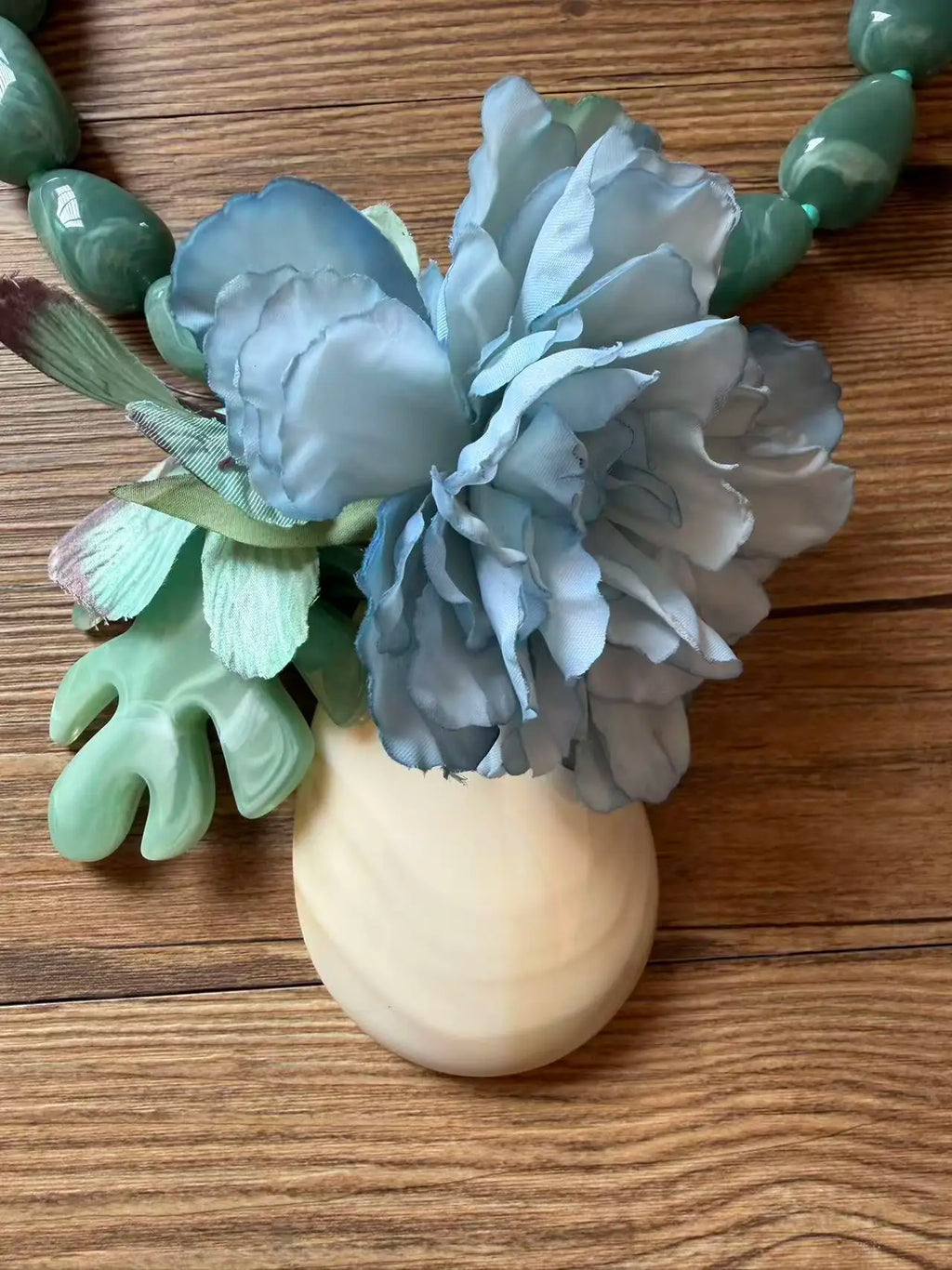 Handmade Boho Beaded Flower Statement Necklace