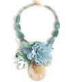 Handmade Boho Beaded Flower Statement Necklace