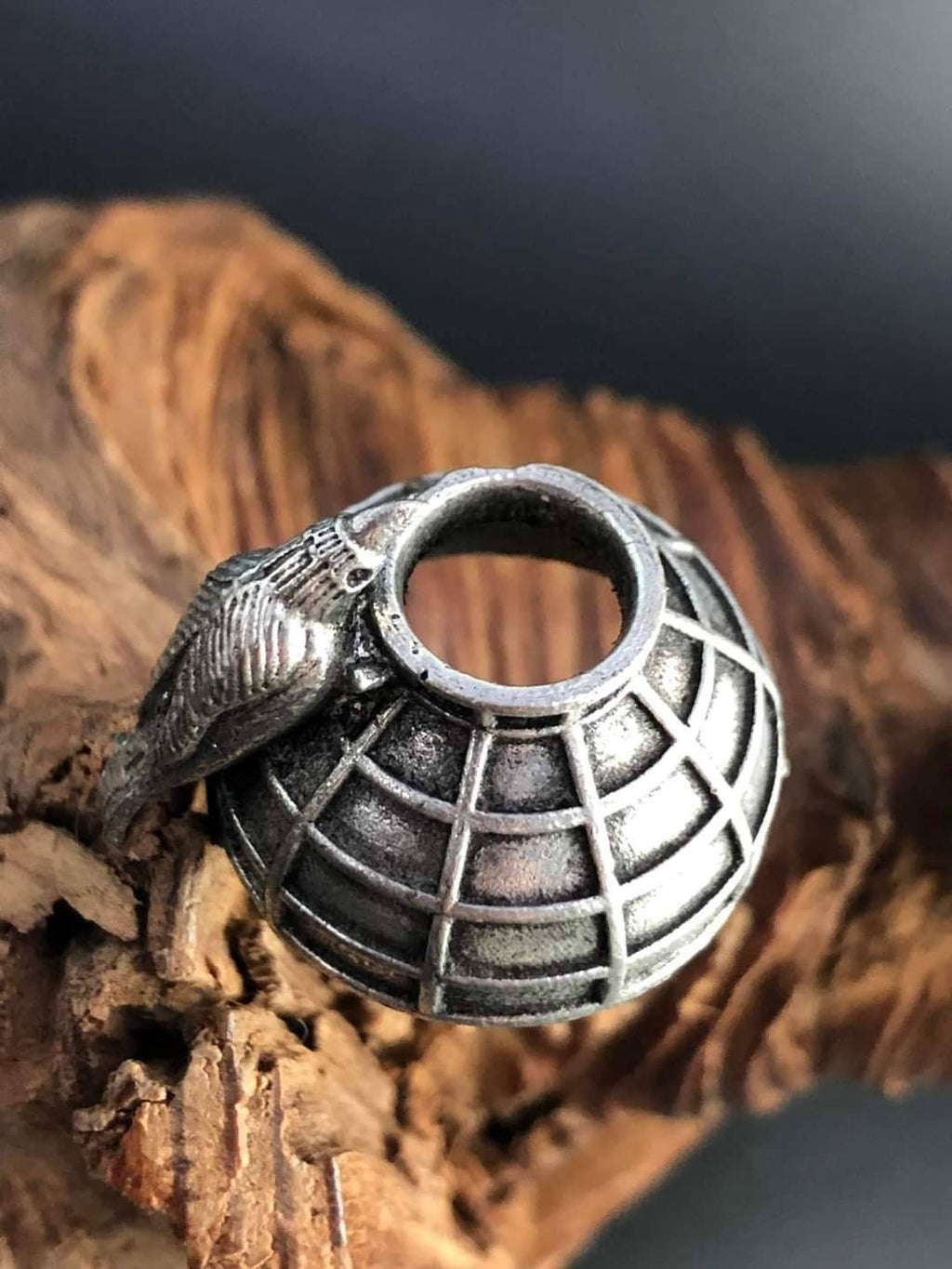 Oxidized Silver Plated Bird Ring: Handmade Adjustable Statement Ring