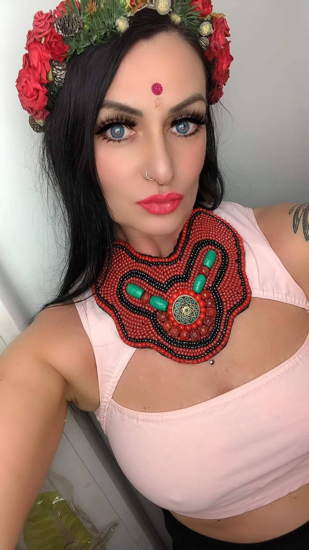 Nepalese Tribal Layered Necklace: Tibetan Beaded Statement Jewelry