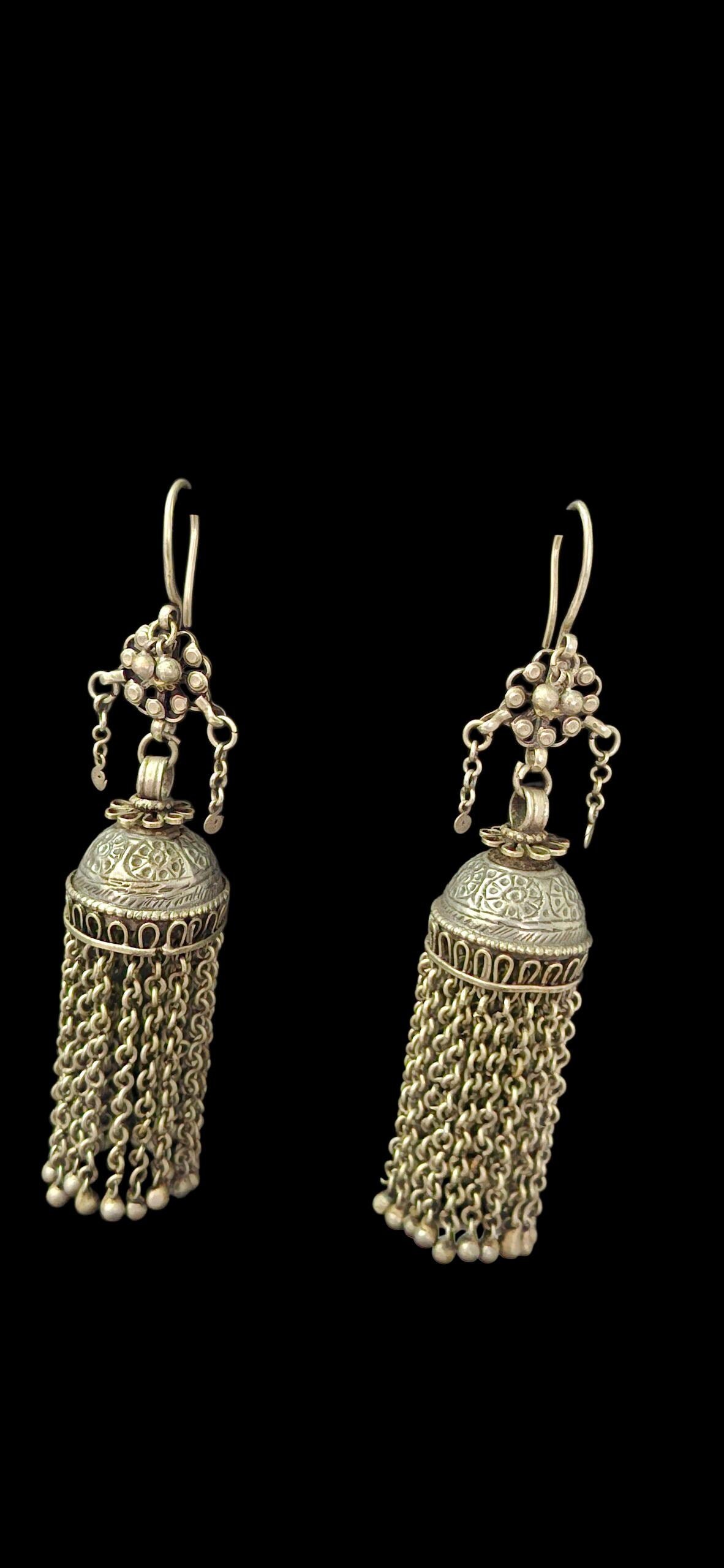 Antique Tassles Earring.Old Kochi Earring.Tribal Jewelry.Ethnic.Earring.Kuchi Earring.Authentic Earring,Vintage Earrings,Silver Earrings