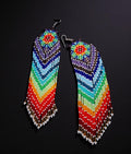 Handmade Seed Bead Earrings: Colorful Boho Chic Dangle Earrings