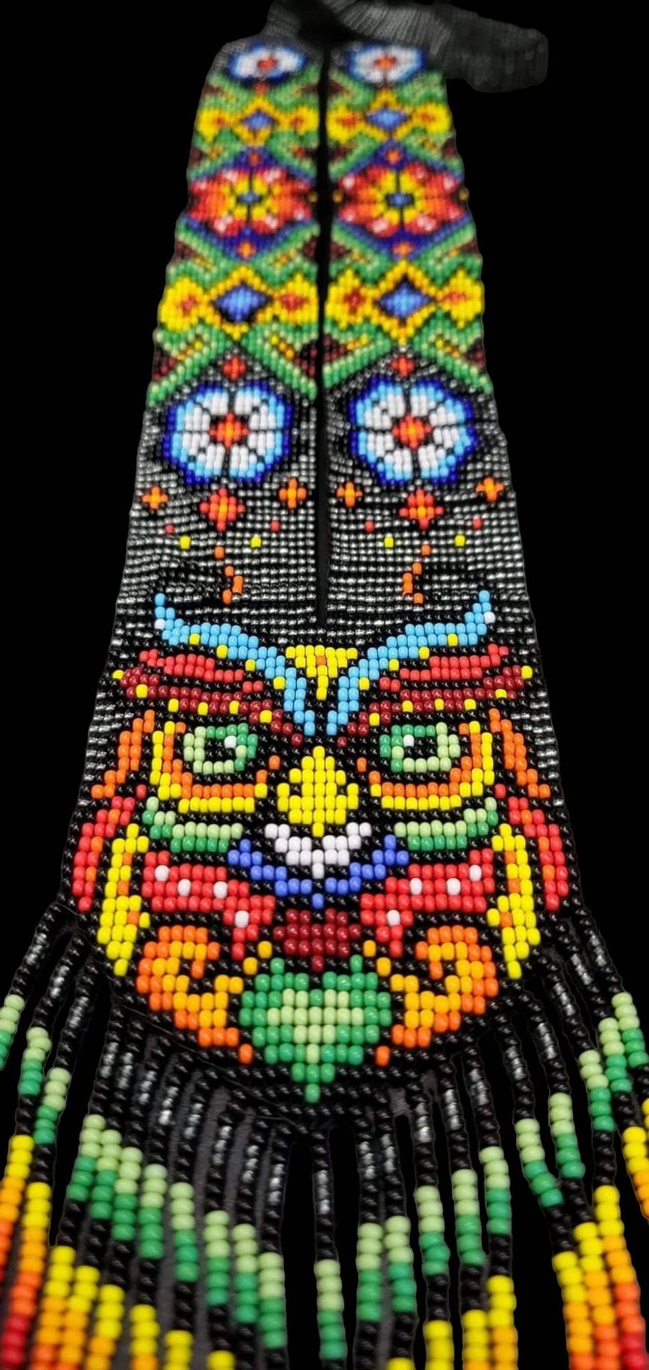 Handmade Beaded Owl Necklace: Rainbow Jewelry with Earrings