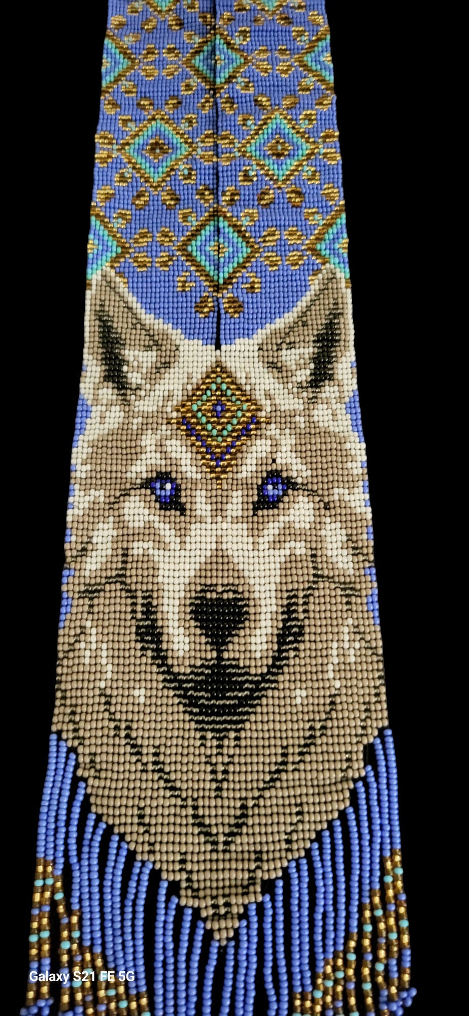 Handmade Beaded Wolf Necklace: Boho Animal Lover Jewelry