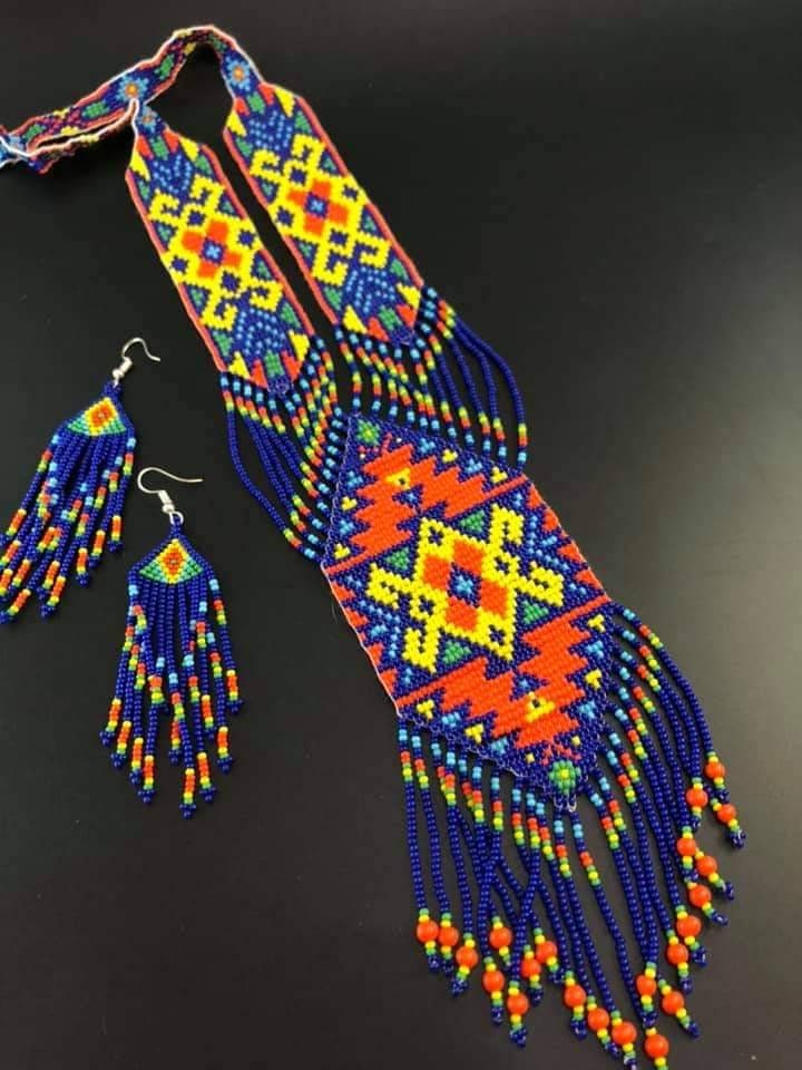 Ręcznie robiony NASZYJNIK Z KORALIKÓW, Letnia biżuteria, Naszyjnik Mandala, Naszyjnik Boho, Biżuteria ręcznie robiona