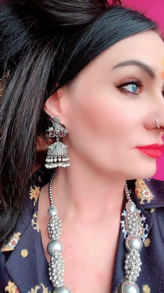 Vishnu Silver Earrings: Pearl Jhumka, Indian God Jewelry