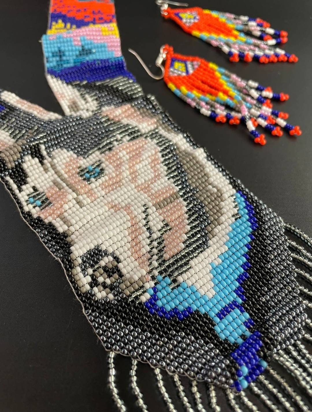 Handmade Beaded Dog Necklace: Boho Animal Lover Jewelry