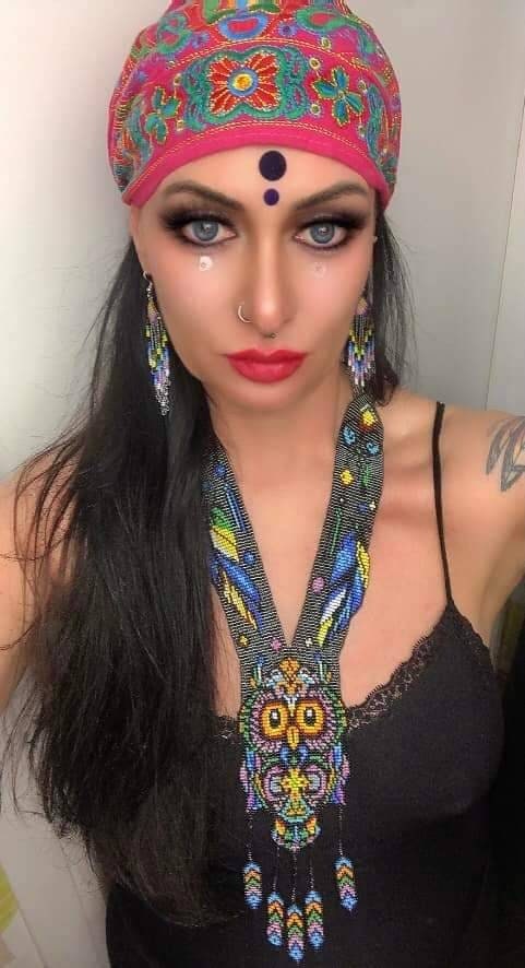 Handmade Beaded Owl Necklace: Long Statement Jewelry