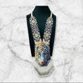 Handmade Beaded Tiger Necklace: Ethnic Woven Seed Bead Gerdan