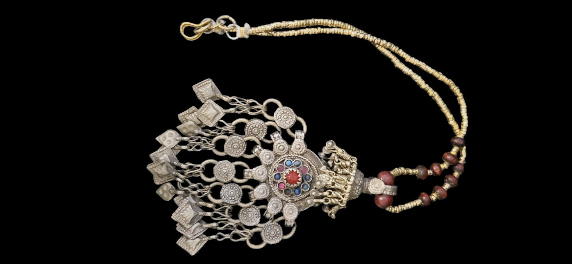PENDANT Necklace- Exotic Kochi Necklace-Kuchi Necklace-collectible statement necklace-Billy Dance Jewellery-Middle Eastern Neck Piece
