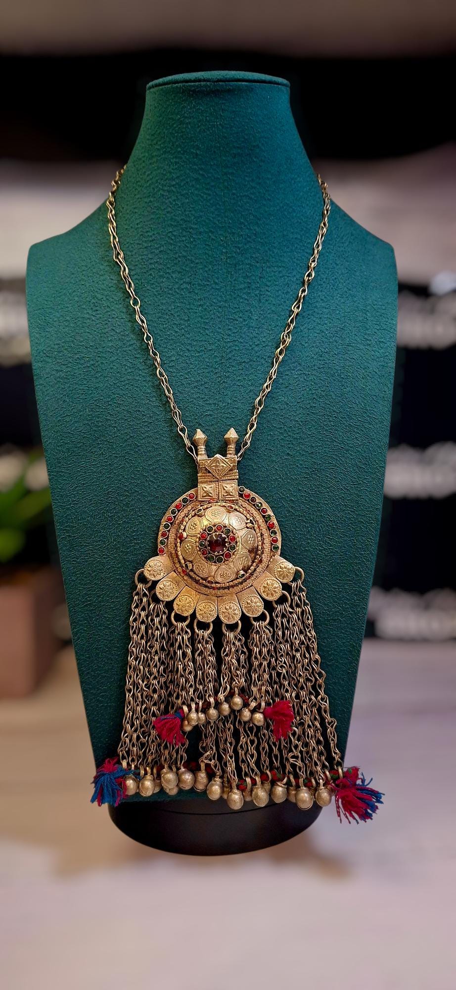 Afghan Kuchi Medallion Choker: Tribal Boho Coin Necklace