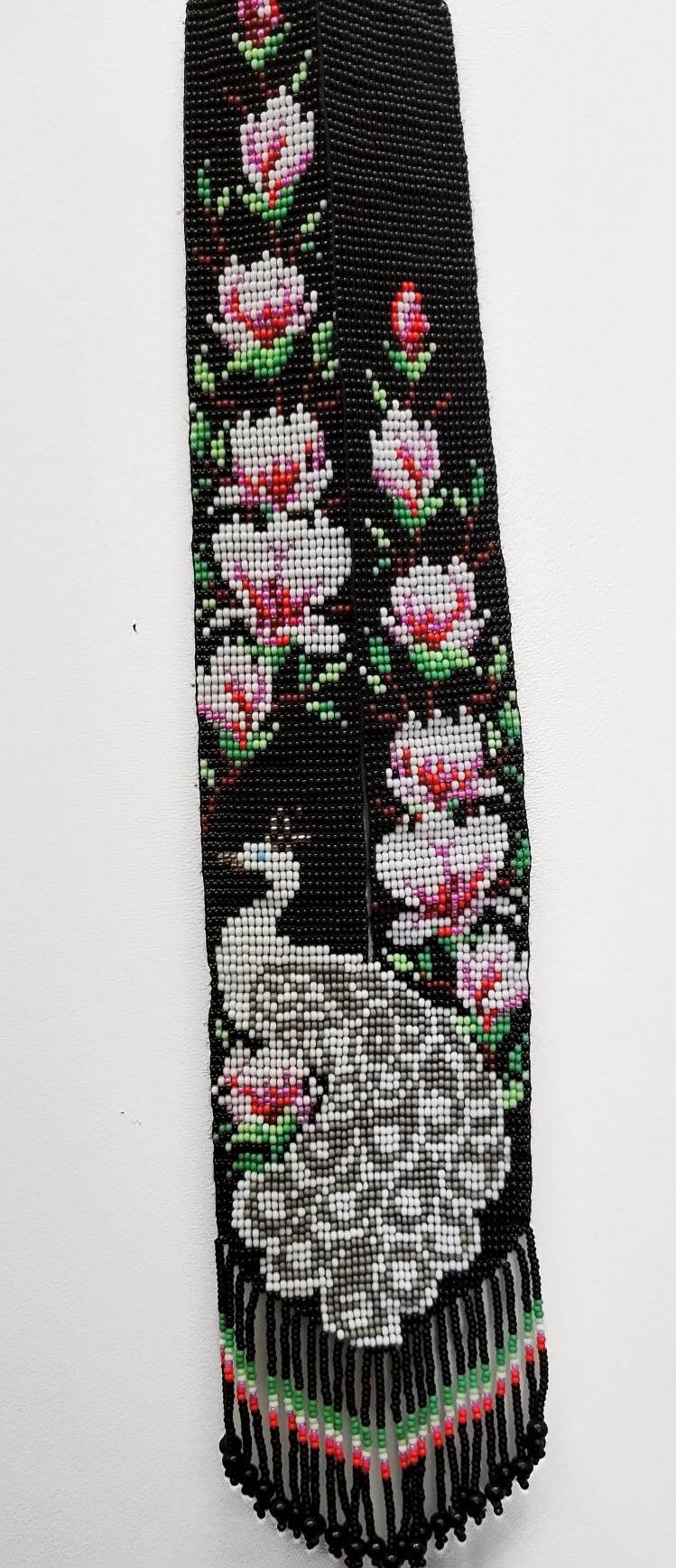 Handmade Beaded Peacock Necklace: Colorful Statement Jewelry