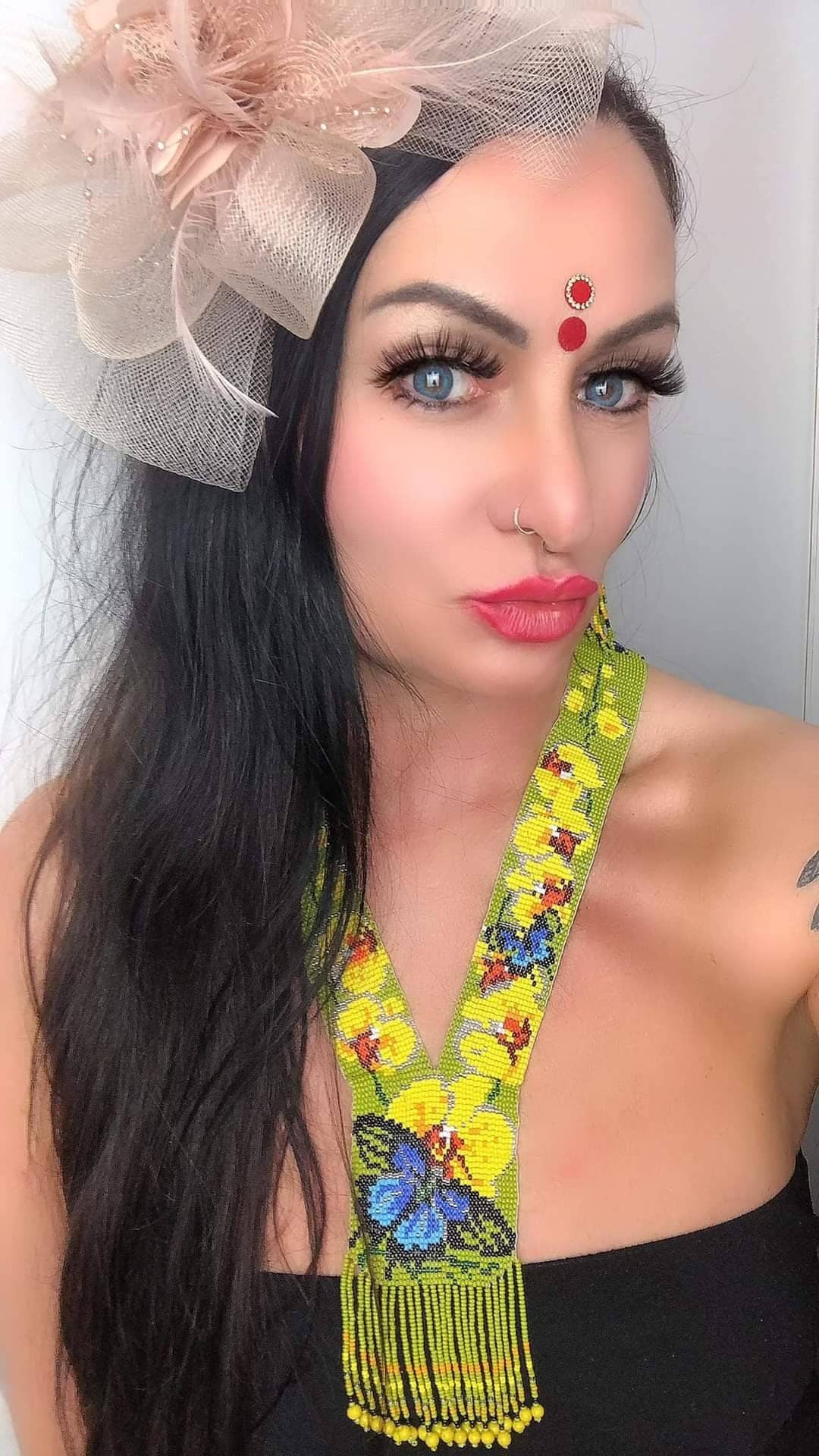 Handmade Beaded Butterfly Necklace & Earrings: Boho Summer Set