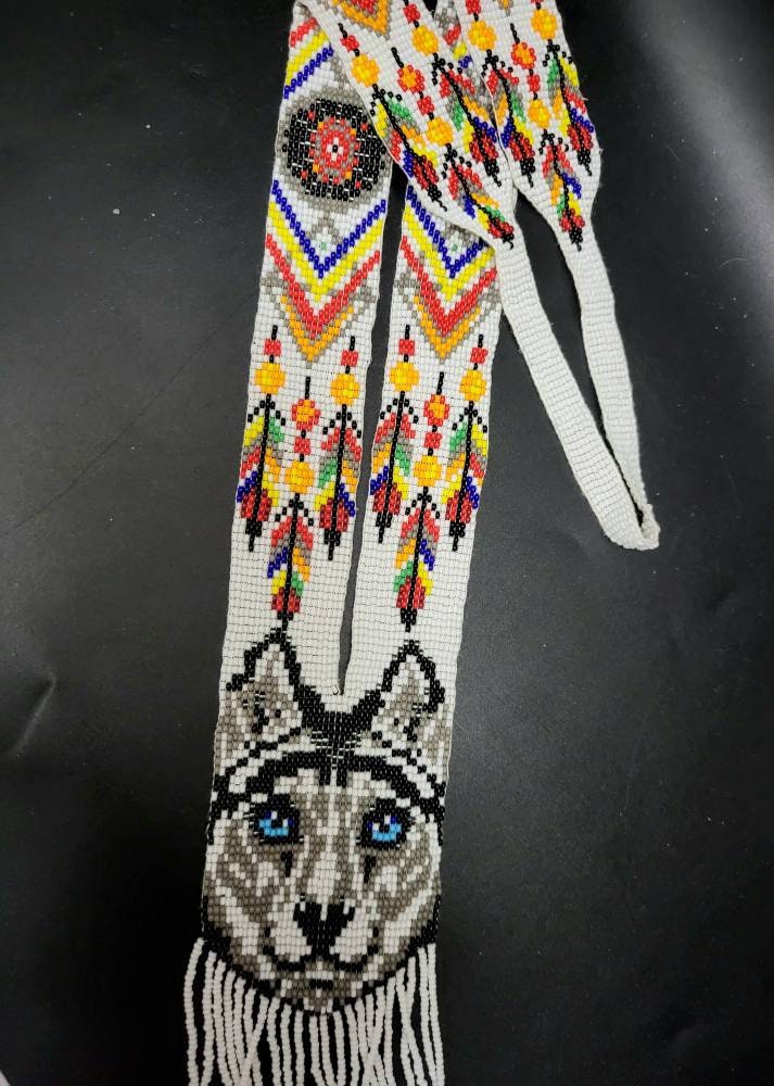 Handmade Beaded Dog Necklace: Boho Animal Lover Gift