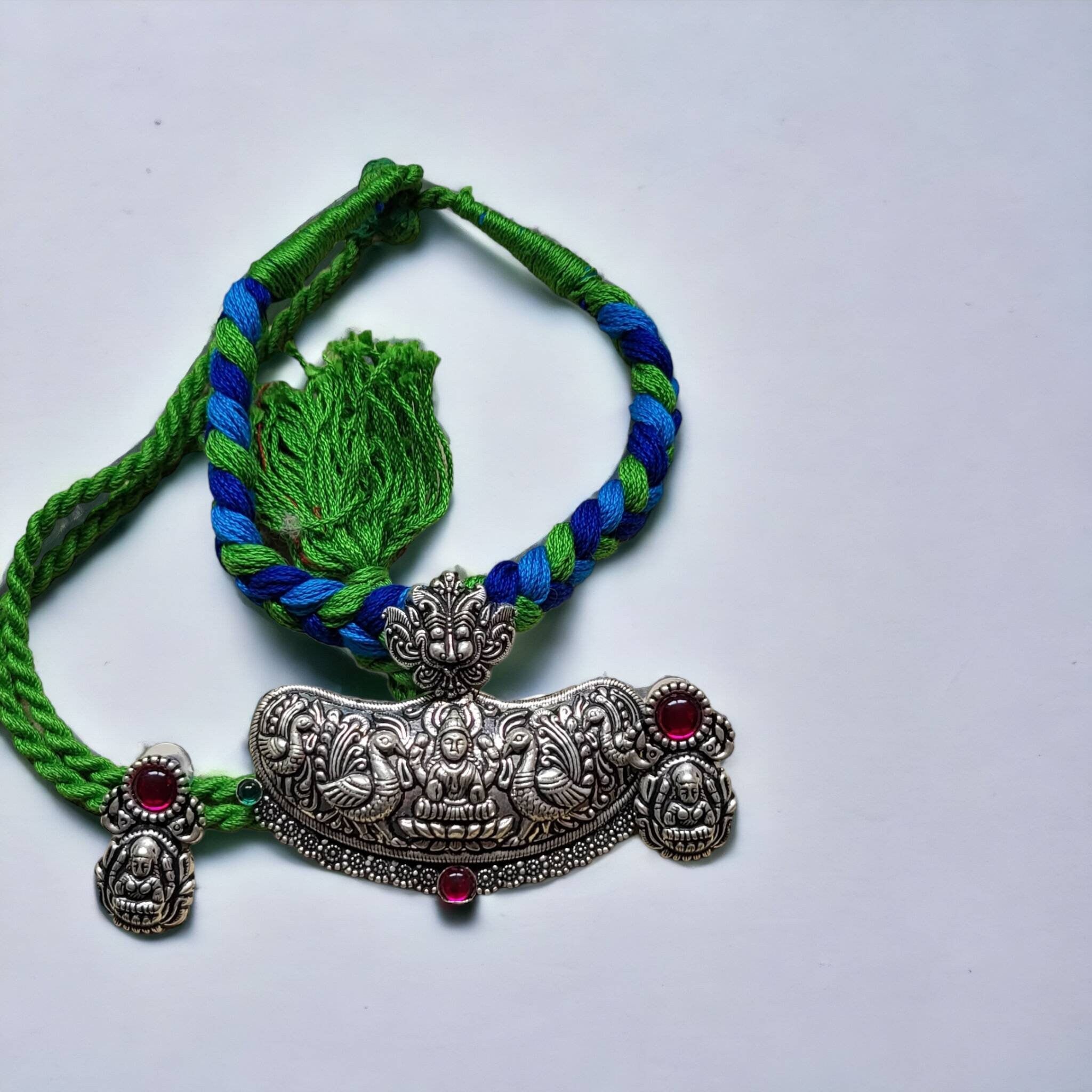 Goddess Lakshmi Choker: Hindu Pendant Necklace, Indian Jewelry