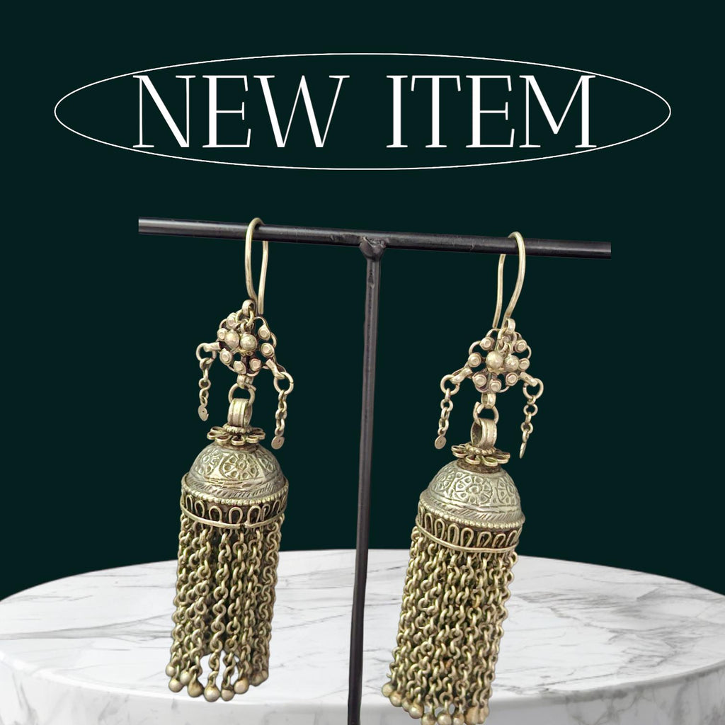 Antique Tassles Earring.Old Kochi Earring.Tribal Jewelry.Ethnic.Earring.Kuchi Earring.Authentic Earring,Vintage Earrings,Silver Earrings