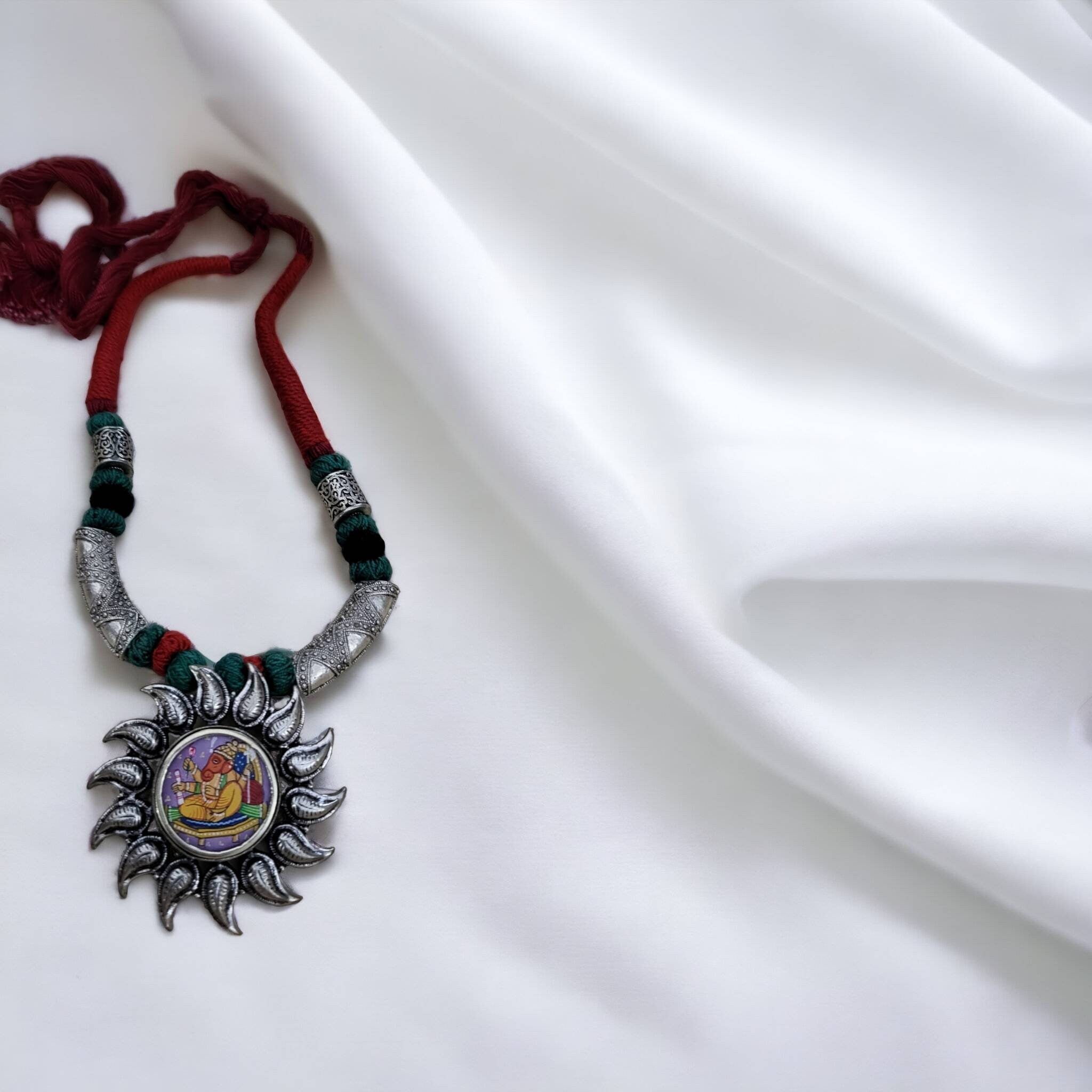 Handmade Ganesha Necklace: Hindu God Jewelry, Good Luck Charm