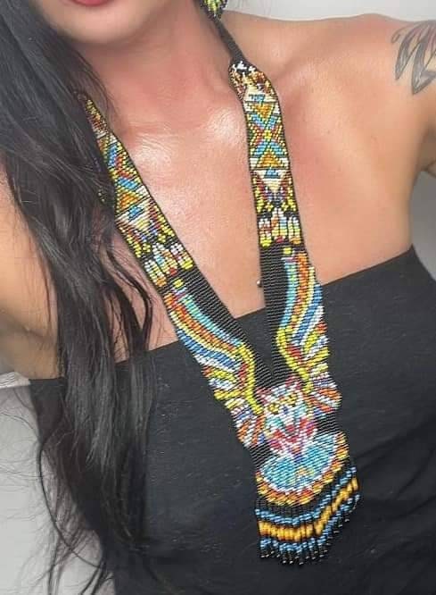 HANDMADE BEADED NECKLACE, Owl Necklace