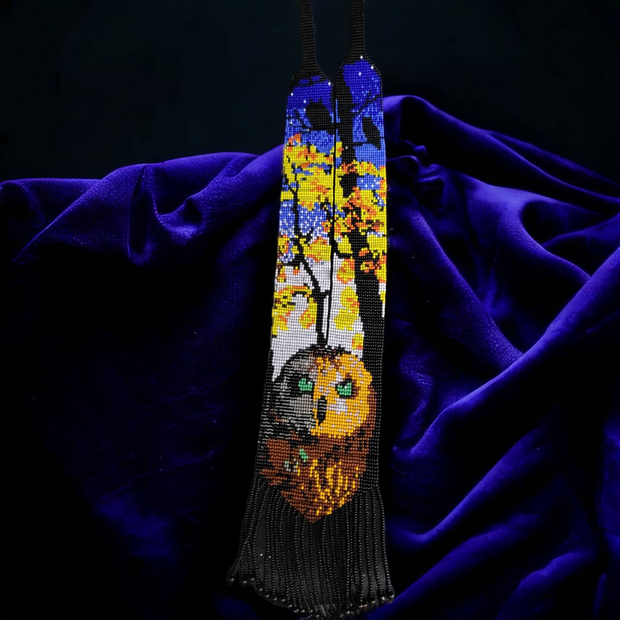 HANDMADE BEADED NECKLACE, Owl Necklace