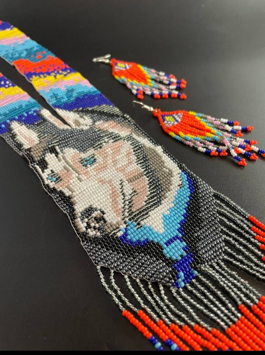 Handmade Beaded Dog Necklace: Boho Animal Lover Jewelry