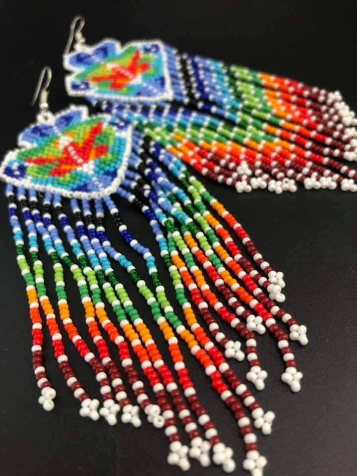 Handmade Seed Bead Earrings: Colorful Boho Chic Dangle Earrings