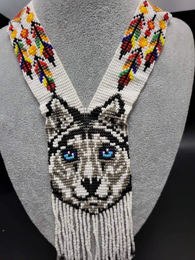 Handmade Beaded Dog Necklace: Boho Animal Lover Gift