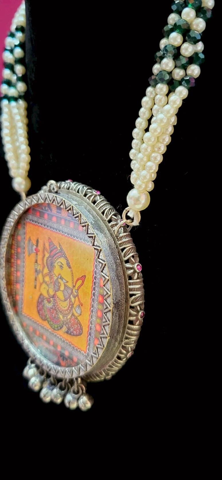 Ganesha Necklace: Hindu God Medallion, Good Luck Charm