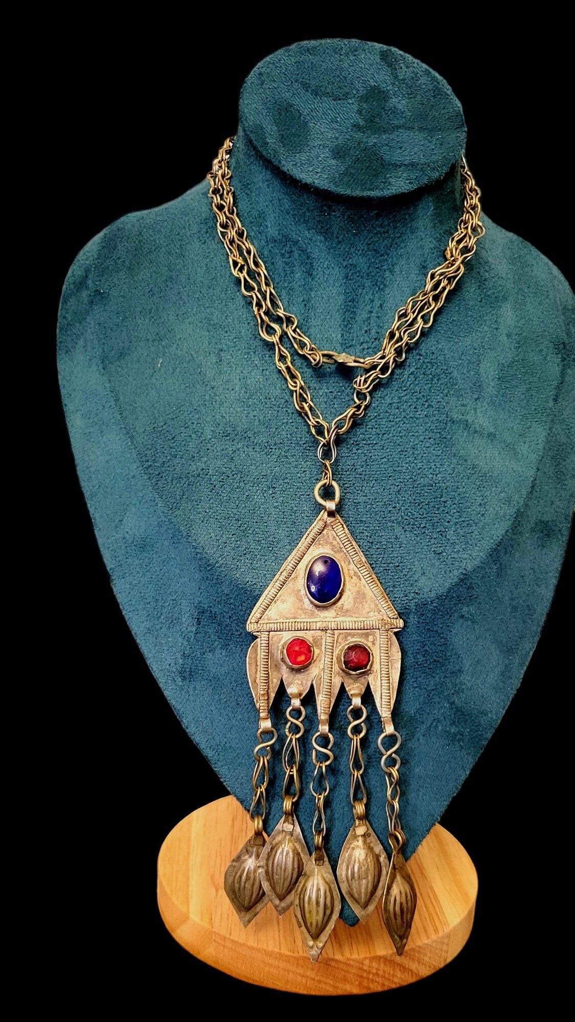Vintage Kuchi Tribal Necklace: Afghan Boho Statement Jewelry