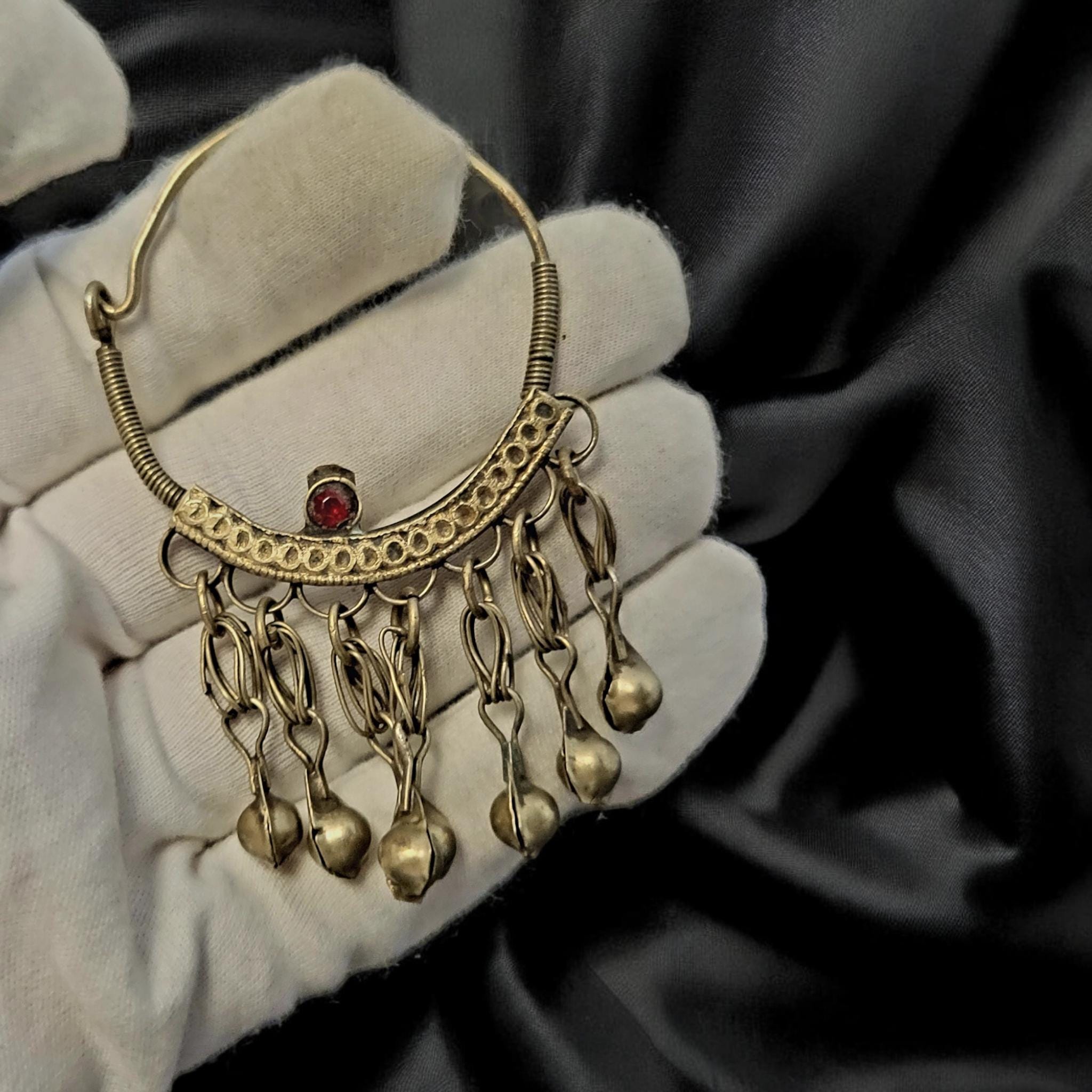 Afghani Hoop Earrings: Tribal Belly Dance Statement Jewelry