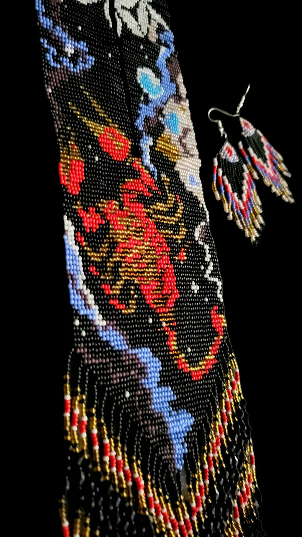 Handmade Scorpion Beaded Necklace: Loom Beadwork, Zodiac Jewelry