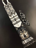 Handmade Beaded Wolf Necklace & Earrings: Boho Animal Lover Jewelry