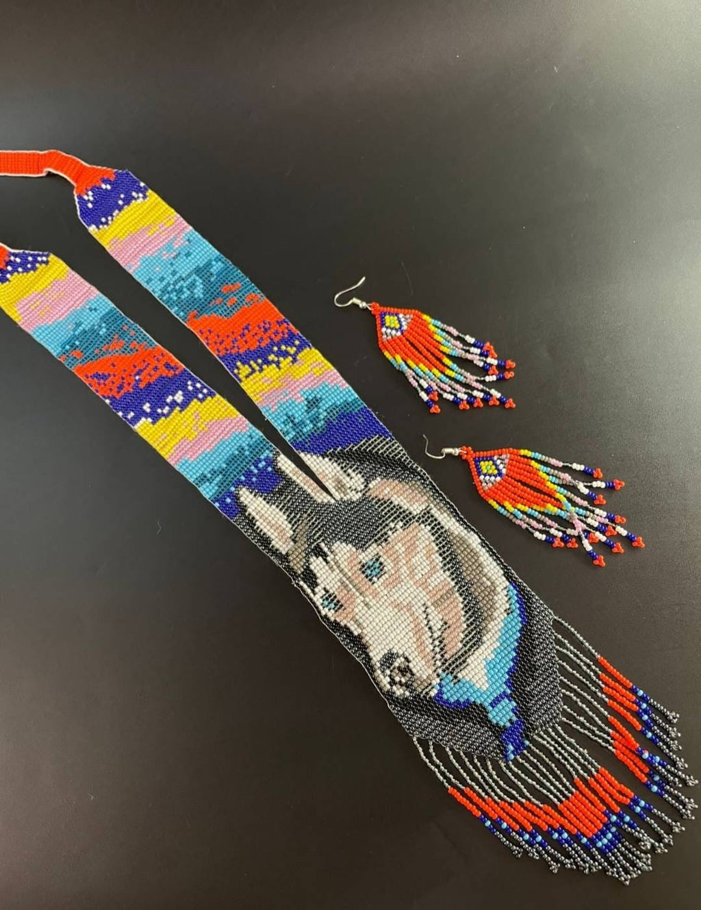 Handmade Beaded Dog Necklace: Boho Animal Lover Jewelry