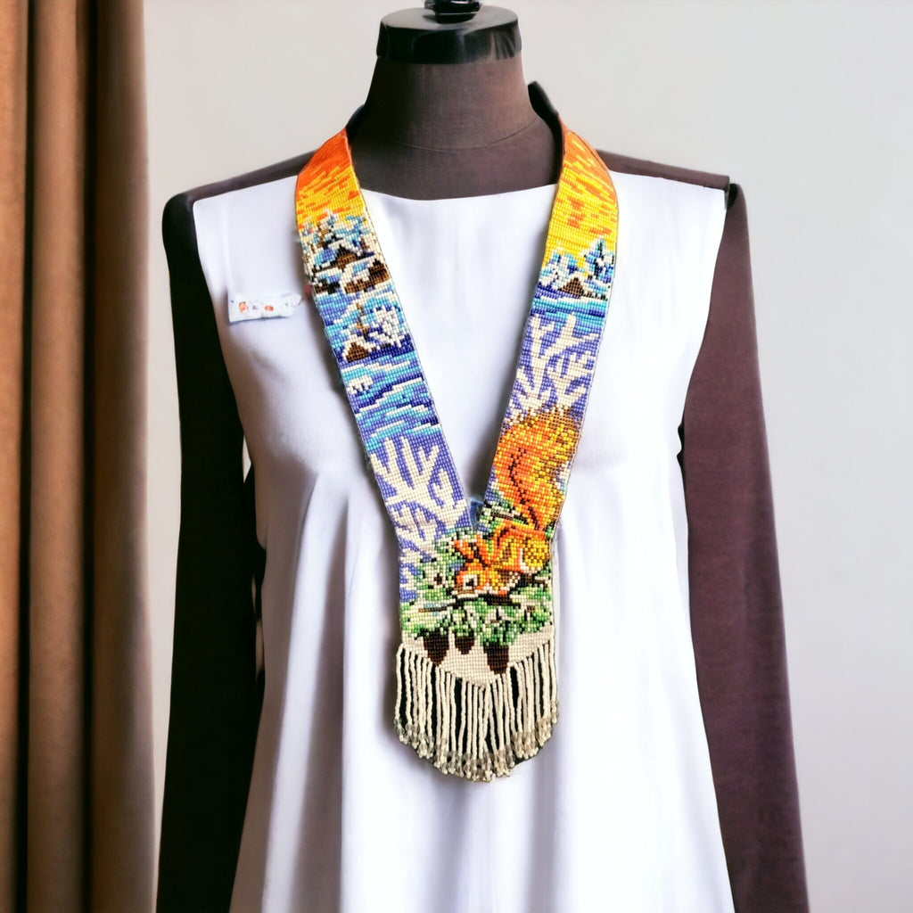 Handmade Beaded Squirrel Necklace: Animal Lover Jewelry