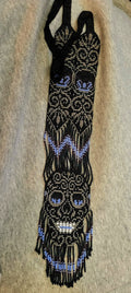 Handmade Seed Bead Skull Necklace: Ethnic Beaded Jewelry