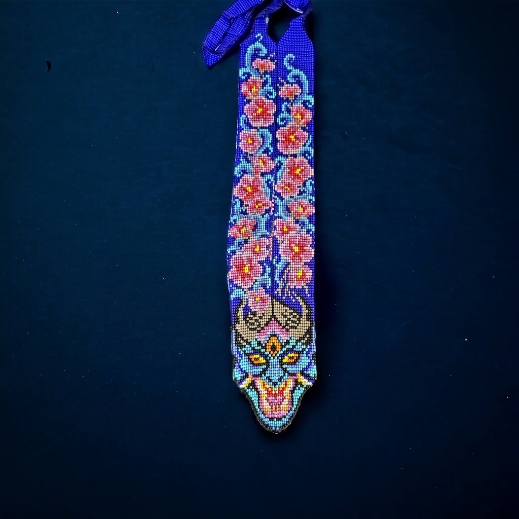 Handmade Third Eye Seed Bead Necklace: Ethnic Floral Spiritual Jewelry