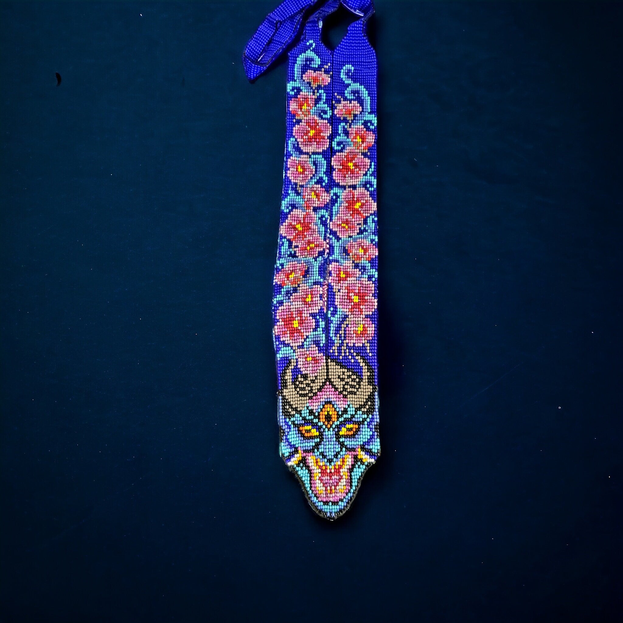 Handmade Third Eye Seed Bead Necklace: Ethnic Floral Spiritual Jewelry